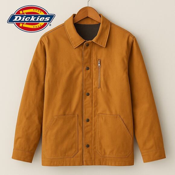 Dickies Chestnut Tan Men’s Work Zipper Snap Pockets Coat Chore Jacket XXL 2XL - Picture 1 of 6